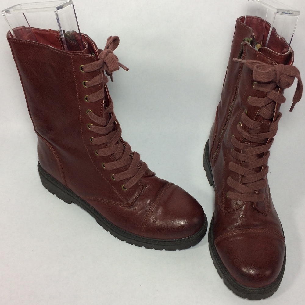 Steve Madden red combat boots